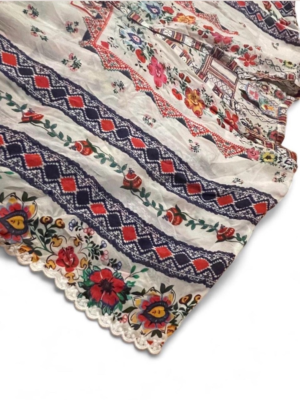 Johnny Was Matana Kaftan Dress XL Multicolor Floral Rayon Maxi Boho EUC - Picture 4 of 8